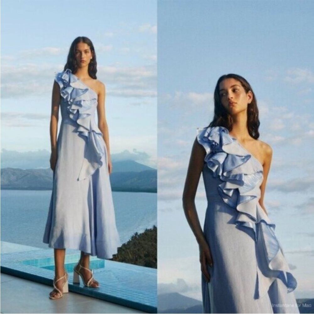 Aje. Adelia Ruffle Midi Dress.
